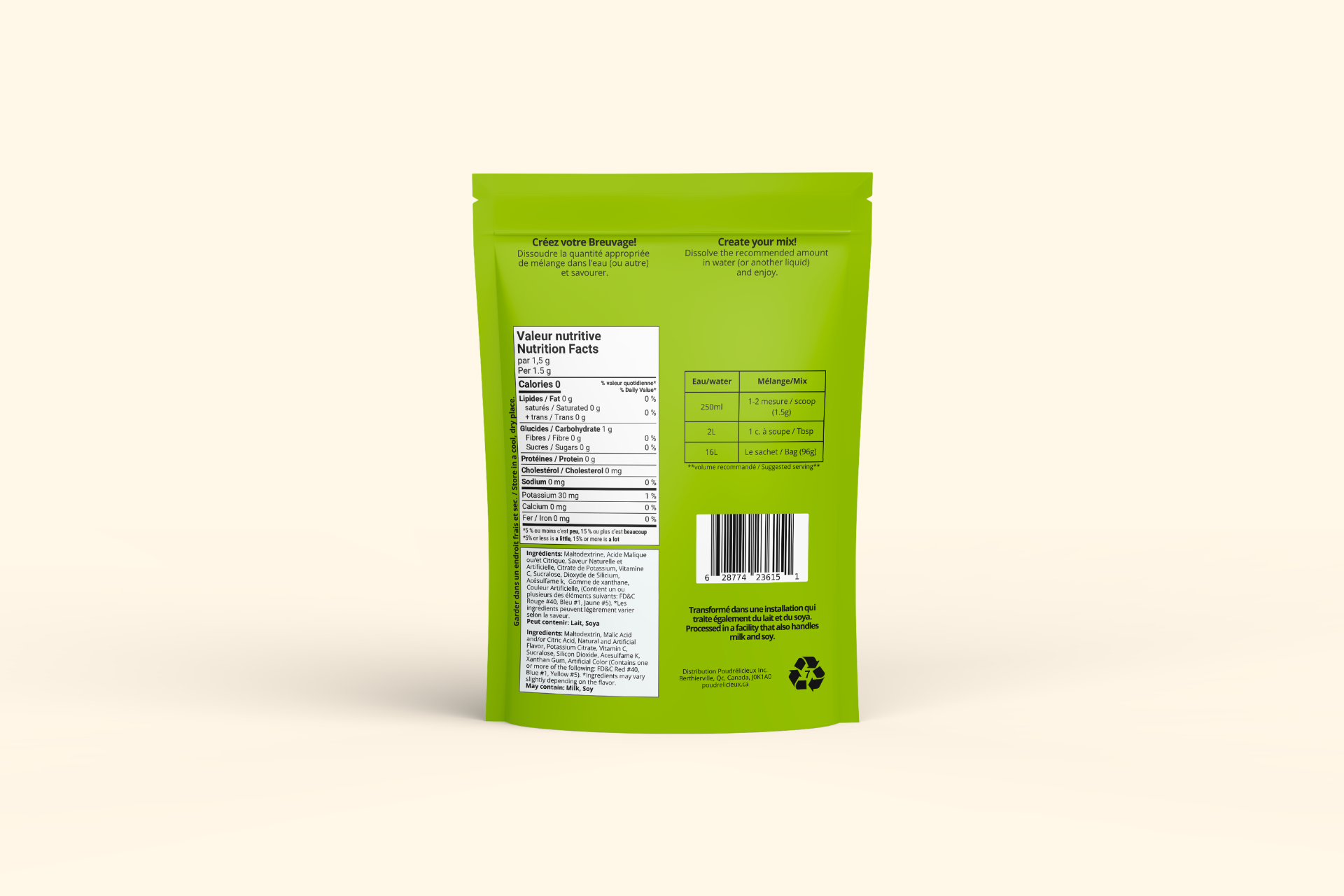 Mélange à boisson — Lime — verso