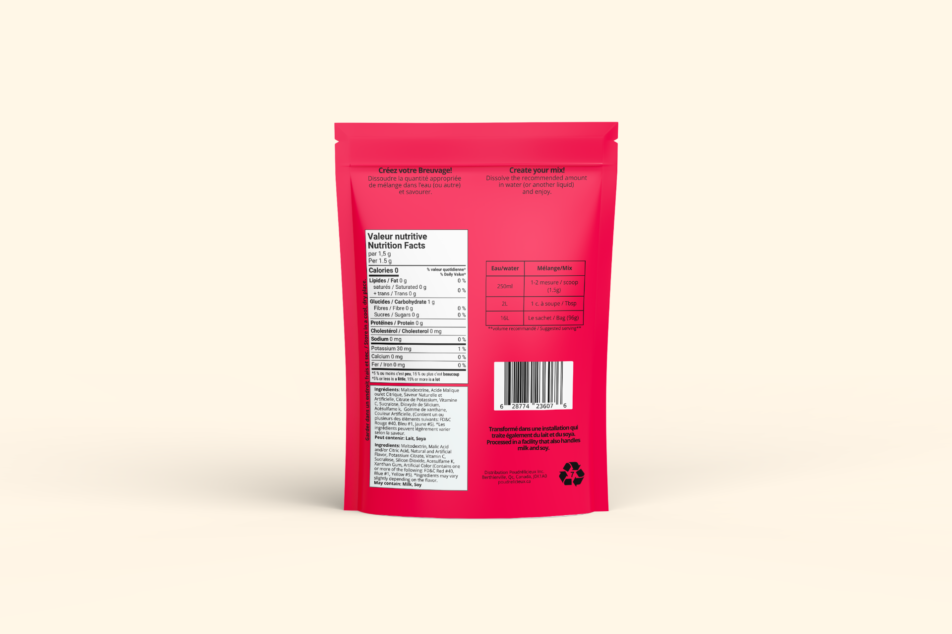 Mélange à boisson — Cerise — verso