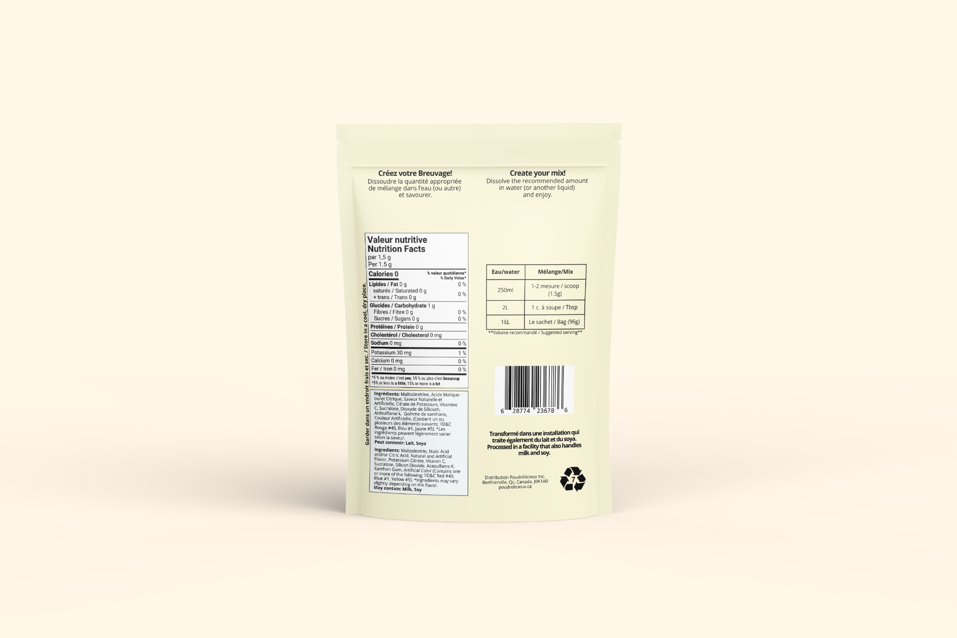 Mélange à boisson — Litchi — verso